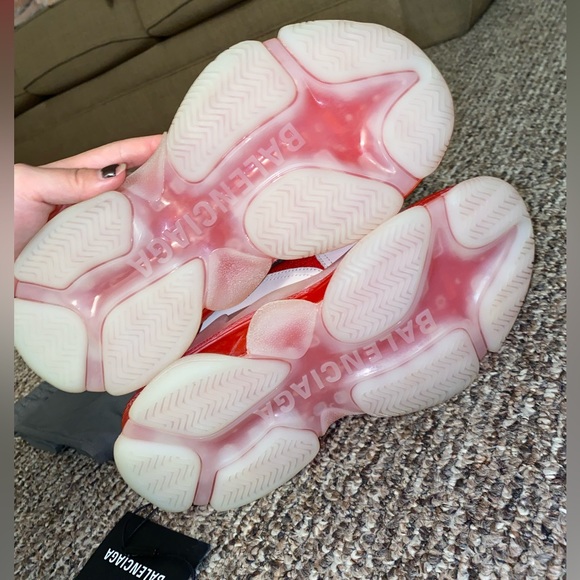 BRAND NEW Balenciaga Triple S Clear Red-White Sneakers - Picture 5 of 10